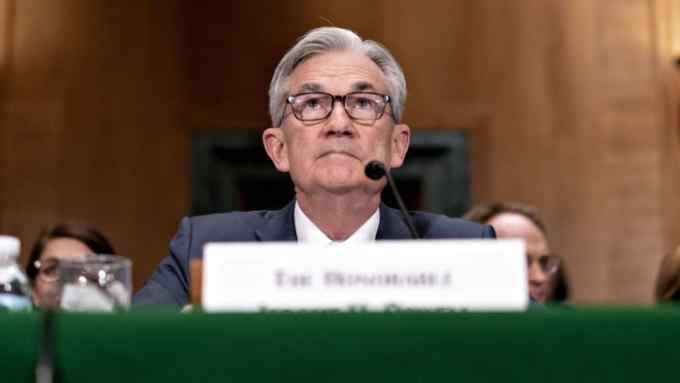 Jerome Powell, chairman of the U.S. Federal Reserve, waits to begin a Senate Banking Committee hearing in Washington, D.C., U.S., on Wednesday, Feb. 12, 2020. Powell came close to acknowledging that the central bank may not have the firepower to fight the next recession and called on Congress to get ready to help. Photographer: Andrew Harrer/Bloomberg