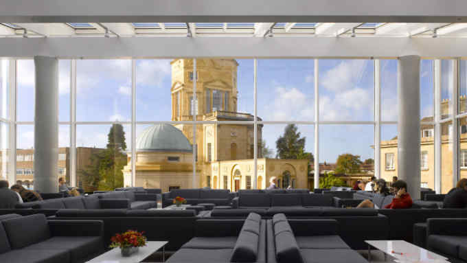 View of the Radcliffe Observatory from inside the new Mathematical Institute