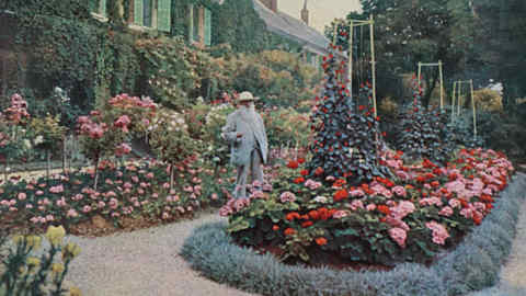 Claude Monet in the garden of his house at Giverny, 10 April 1905