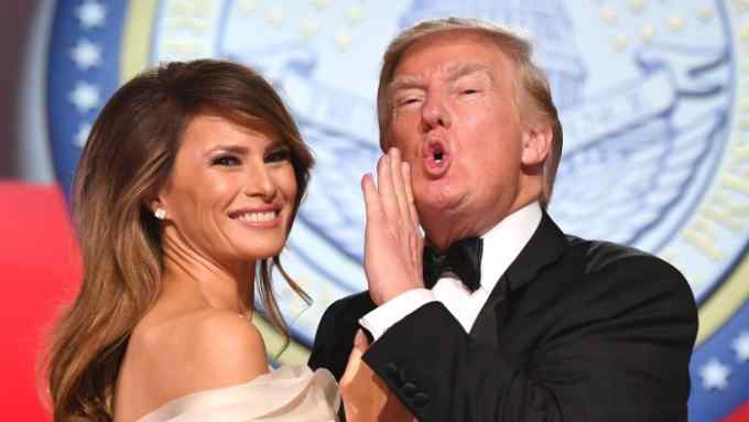 Melania and Donald Trump at an inaugural ball in Washington DC