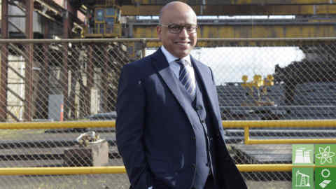 Sanjeev Gupta, executive chairman of Liberty House Group, poses for a photograph in front of the billet yard at Arrium Ltd.'s OneSteel plant in Melbourne, Australia, on Wednesday, July 19, 2017. GFG Alliance, led by&nbsp;Gupta, this month reached a deal to purchase the steel and iron ore assets of&nbsp;Arrium, the Australian mill that's been in administration for more than a year. Photographer: Carla Gottgens/Bloomberg