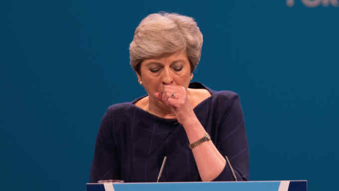 Picture by Charlie Bibby for the Financial Times 3/10/2017 Conservative party conference day 4, Manchester. Prime Minister, Theresa May, delivers her speech at the Conservative party conference in Manchester today.
