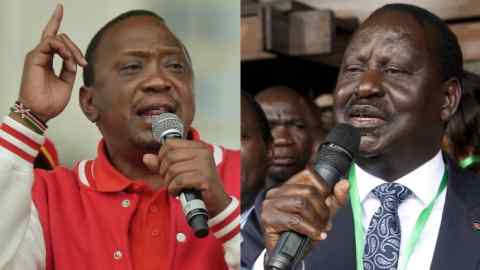 Composite of Uhuru Kenyatta and Raila Odinga