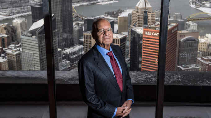 PITTSBURGH, PA - FEBRUARY 2: University of Pittsburgh Medical Center (UPMC) President and CEO Jeffrey Romoff poses for a portrait from his office on the 62nd floor of the US Steel Tower in Downtown Pittsburgh on February 2, 2018. (Photo by Michael Henninger for The Washington Post via Getty Images)