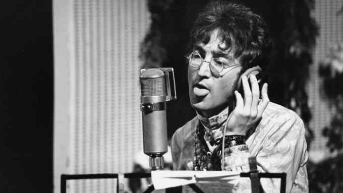 Mandatory Credit: Photo by DAVID MAGNUS/REX/Shutterstock (20093w)
JOHN LENNON
The Beatles at Abbey Road Studios for the 'Our World' live television broadcast, London, Britain - 25 June 1967