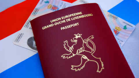 Luxembourg passport - press photo