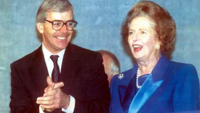 Mandatory Credit: Photo by REX/Shutterstock (190963a) JOHN MAJOR AND MARGARET THATCHER MARGARET THATCHER AT THE CONSERVATIVE PARTY CONFERENCE, BLACKPOOL, BRITAIN - 1991