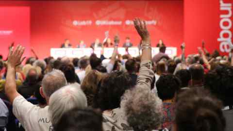 Delegates vote during the Labour Party annual conference at the Brighton Centre in Brighton. Picture dated: Tuesday September 24, 2019. Photo credit should read: Isabel Infantes / EMPICS Entertainment.