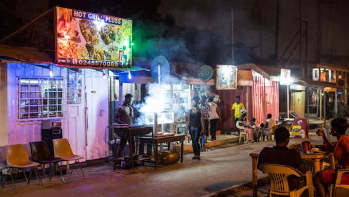 roadside bar in Accra
