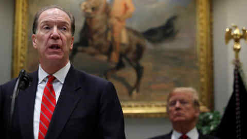 U.S. candidate in election for the next President of the World Bank David Malpass speaks at an event with U.S. President Donald Trump at the White House in Washington, U.S., February 6, 2019. REUTERS/Jim Young