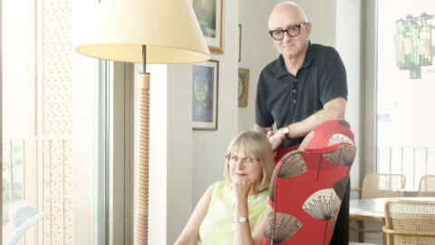 Jancis Robinson and Nicholas Lander in their new apartment in King’s Cross