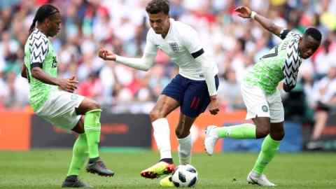 Dele Alli in action for England against Nigeria earlier this month