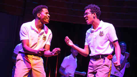 Quinton Johnson, left, and Jeremy Pope in 'Choir Boy'