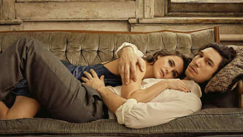 Keri Russell and Adam Driver in 'Burn This'