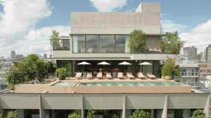 The rooftop pool and upper terrace of Trunk(Hotel) Yoyogi Park