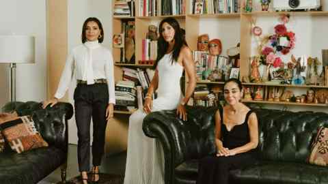 From left: Nazy Nazhand, Sheree Hovsepian and Shirin Neshat at Neshat’s studio in Brooklyn, New York