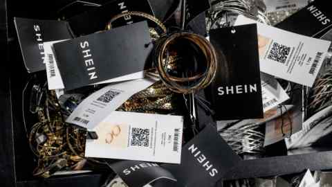 Accessories at a Shein pop-up store in Spain