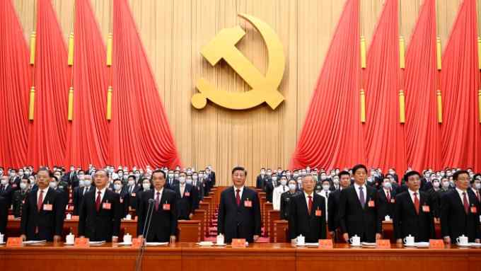 Chinese president Xi Jinping at the 20th Communist party national congress on Sunday