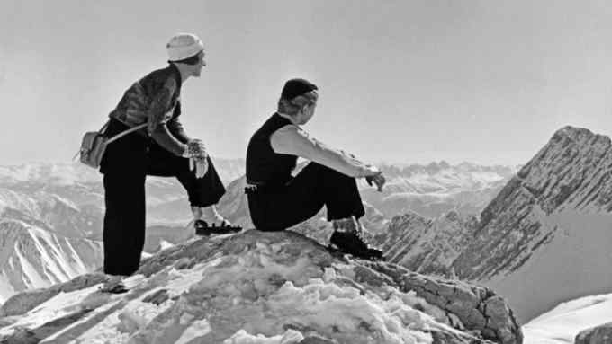 Hikers enjoy the view in 1937