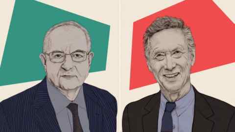 Leonie Woods illustration of Martin Wolf and Olivier Blanchard