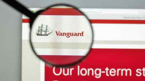 Vanguard’s website being examined with a magnifying glass