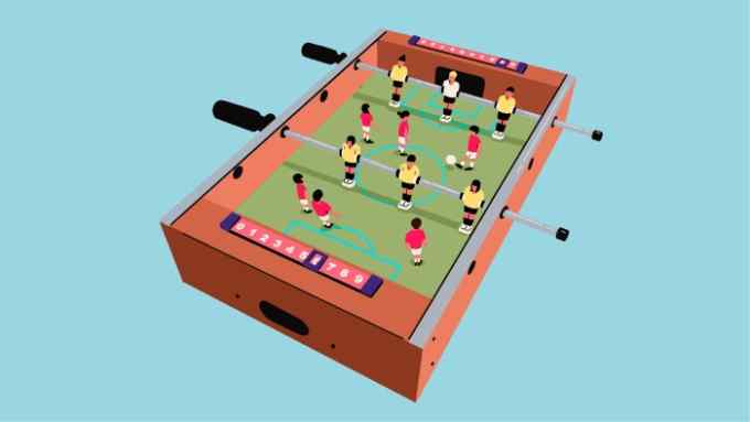 Illustration of table football table by Robert Hanson