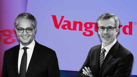 Photo montage showing Salim Ramji (left) and Tim Buckley, with Vanguard logo in the background