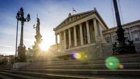 The Austrian parliament in Vienna: politically, the country is in a state of turbulence