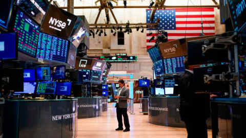 Traders work on the floor at the New York Stock Exchange in New York on Wednesday August 10 2022