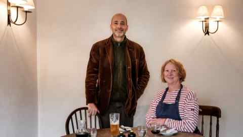 Owner Max Wigram and chef Margot Henderson at The Three Horseshoes in Batcombe