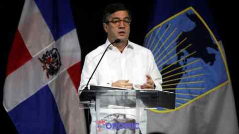 Luis Alberto Moreno speaks at the Inter-American Microenterprise Forum in the Dominican Republic last year