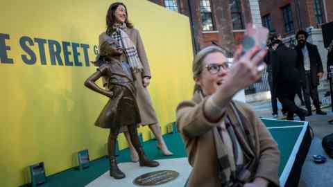 The SPDR SSGA gender diversity ETF, SHE, has relied on a spectacular marketing campaign aided by the statue of the Fearless Girl