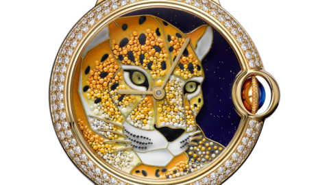 A watch with a panther motif