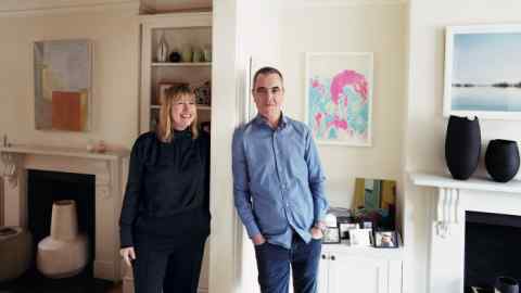 Juliana Cavaliero and James Nesbitt at his London home