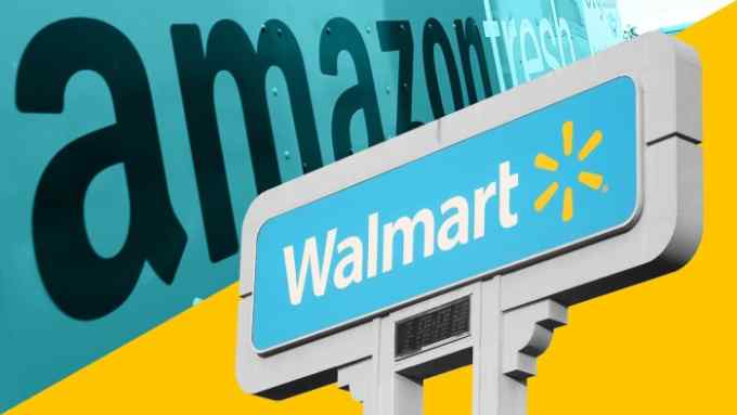 FT montage of Amazon and Walmart logos
