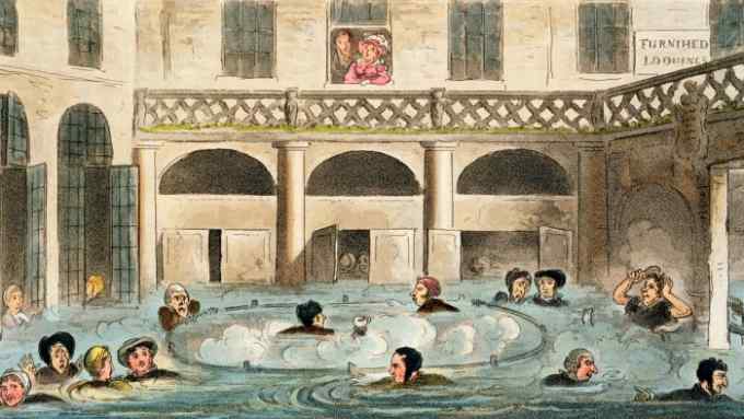Isaac Robert Cruikshank’s ‘Public Bathing at Bath, or Stewing Alive’ (1825)