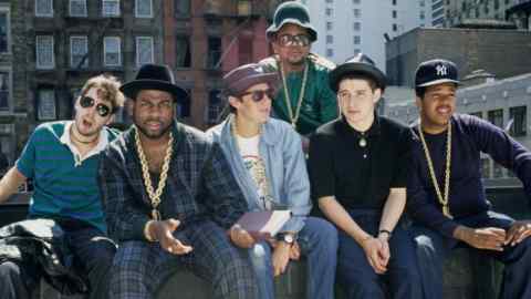 The inspiration: Run-DMC and Beastie Boys on the roof of B Smith’s restaurant in New York, May 1987