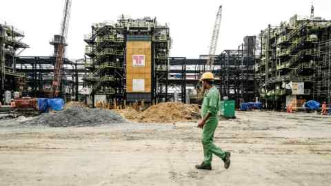 An oil refinery emerges near Lagos: oil is the lifeblood of Africa’s biggest economy