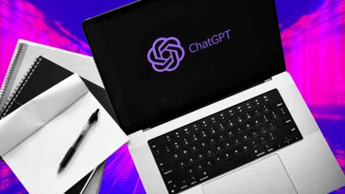 The ChatGPT logo on the screen of a laptop