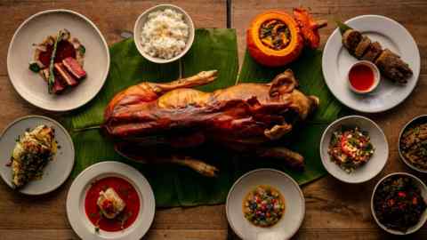 A lechon in centre-stage at Sarap, Mayfair