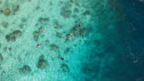 Aqua Blu’s guests snorkel in Komodo National Park’s Batu Moncho reef
