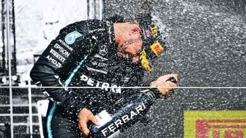 F1 World Champion Lewis Hamilton after his victory at Silverstone, July 2021